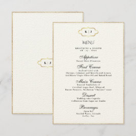MENU DE CASAMENTO ROMÂNTICO DE CALLIGRAPHY MONOGRA