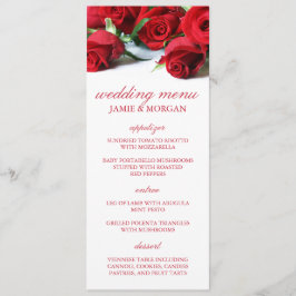 Menu de Casamento Romântico do Rosa vermelha