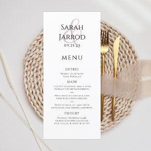 Menu de Casamento Rosa Chic Dusty