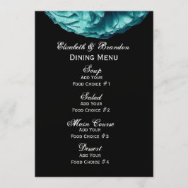 Menu de Casamento Rosa de Turquesa