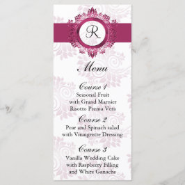 menu de casamento rosa monograma