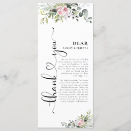 Menu de Casamento Rosa Rosa Verde