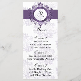 menu de casamento roxo monograma