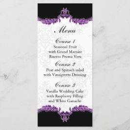 menu de casamento roxo preto
