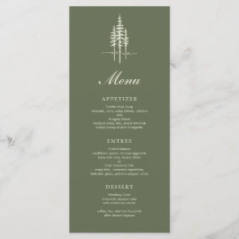 Menu de Casamento Russo da Floresta Árvore de Caça