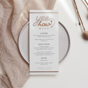 Menu de Casamento Russo do País do Cowboy Ocidenta