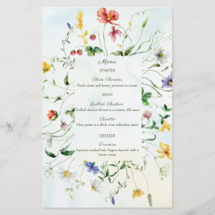 Menu de Casamento Russo do Romance Verde e Branco