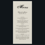 Menu de Casamento Russo Elegante<br><div class="desc">Um elegante cardápio de casamento rústico.</div>