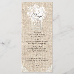 Menu de Casamento Russo Mason Jar Bretic do Amor