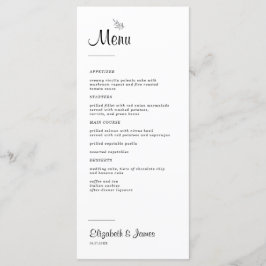 Menu de Casamento Russo Moderno Elegante