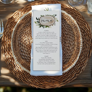 Menu de casamento Rustic Flor and Woodlice antlers