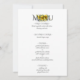 Menu de casamento rústico da melancia de girassol