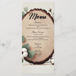 Menu de Casamento Rústico de Algodão Eucalipto Mad