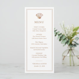 Menu de Casamento Simples Clássico de Praia com Co