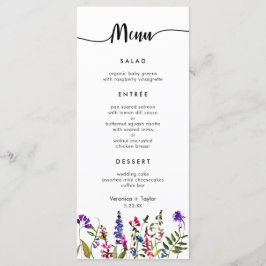 Menu de casamento Simples do 3 Cursos de Flor