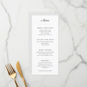 Menu de Casamento Simples e Branco