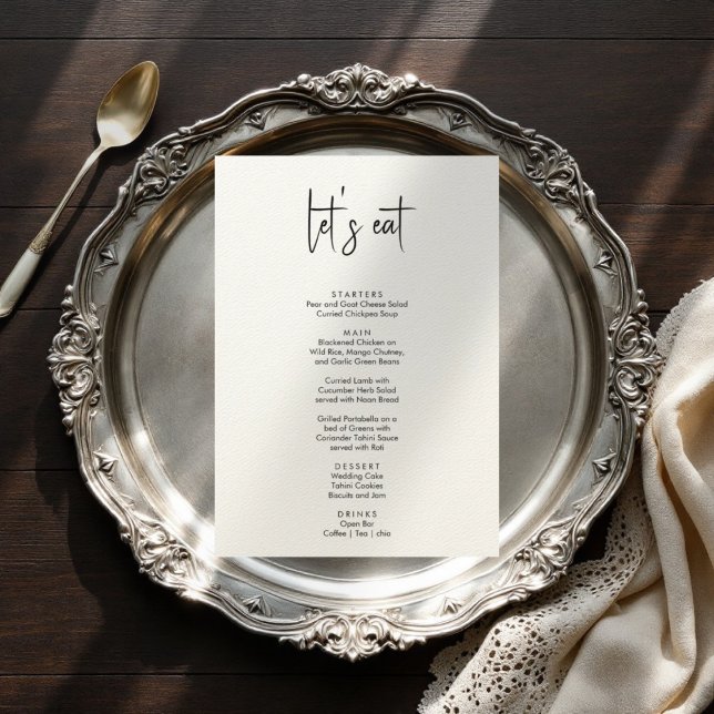 Menu de casamento simples e elegante minimalista (Criador carregado)