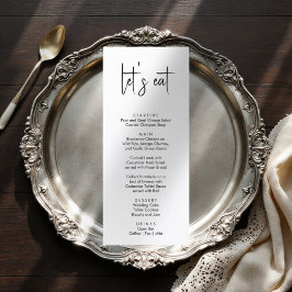 Menu de casamento simples e elegante minimalista