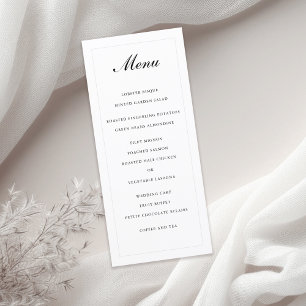 Menu de Casamento Simples Elegante Tradicional