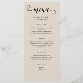 Menu de Casamento Simples Moderno Minimalista