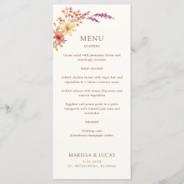 Menu de Casamento Simples Monograma Branco Negro