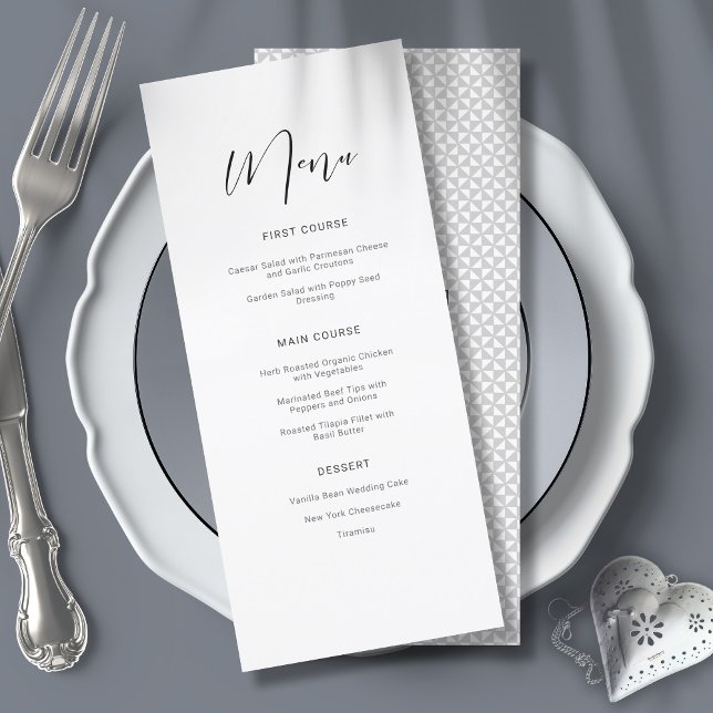 Menu de Casamento Simplesmente Minimalista Black I (Criador carregado)
