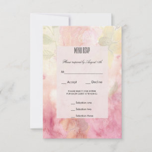 Menu de Casamento Sonho Romântico RSVP