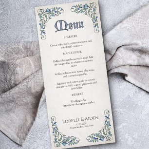Menu de Casamento Swords Gamer Fantasy