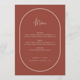Menu de Casamento Terracotta com Script Mínimo de 