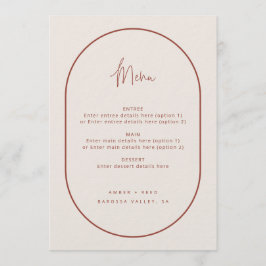 Menu de Casamento Terracotta com Script Mínimo de
