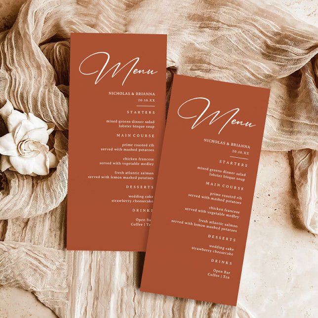Menu de Casamento Terracotta de Queda (Criador carregado)