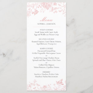 Menu de Casamento Toile de Jouy Rosa