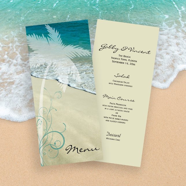 Menu de Casamento Tropical Beach (Criador carregado)