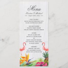 Menu de Casamento Tropical Flamingo Pineapple