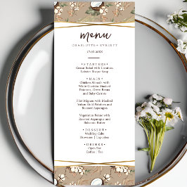 Menu de casamento Tropical Hawaiana Floral & Cocon