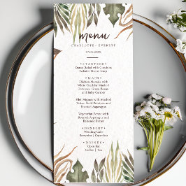 Menu de casamento Tropical Hawaiana Floral & Cocon