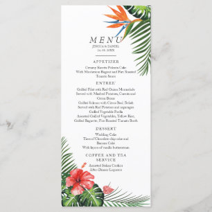 Menu de Casamento Tropical Vibrante