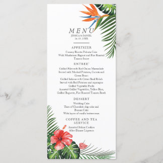 Menu de Casamento Tropical Vibrante