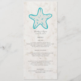Menu de Casamento Turquesa Rustic Starfish