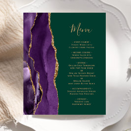 Menu de Casamento Verde da Agate Emerald
