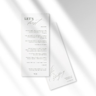 Menu de Casamento Verde da Caligrafia Moderna do B