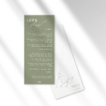 Menu de Casamento Verde da Caligrafia Moderna do B<br><div class="desc">Um novo design de cardápio minimalista. Apresentando uma caligrafia moderna combinada com uma tipografia serif clássica para um olhar chic. . Esta design em sábio verde é excelente para um casamento rústico, de verão, de outono, primavera ou ao ar livre. Se precisar de ajuda ou se tiver perguntas, entre em...</div>
