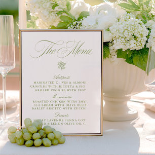 Menu de Casamento Verde e Branco do Sage Clássico