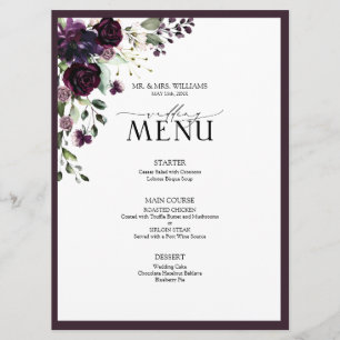 Menu de Casamento Verde Eucalyptus Botanical Sage