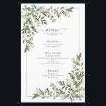 Menu de Casamento Verde Eucalyptus Botanical Sage<br><div class="desc">Crie a configuração perfeita de recepção com este design de menu de 5, 5 x 8, 5" com este elegante design floral de cor d'água botânica de eucalipto. Perfeito para, mas não limitado a, aquele casamento no quintal e no jardim. Parte de um conjunto correspondente. Consulte a coleção de cheios...</div>