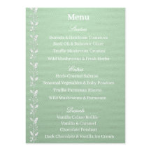 Menu de Casamento Verde Pistácio Elegante