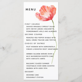 Menu de Casamento Vermelho Elegante e Poppy Modern