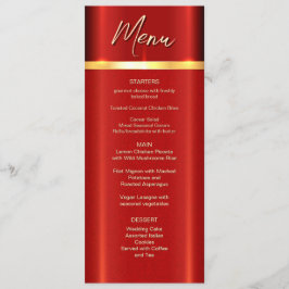 Menu de Casamento Vermelho Simples