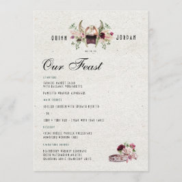 Menu de Casamento Viking Norueguês Elegante