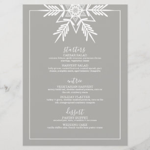 Menu de casamento WINTER WONDERLAND da cinza